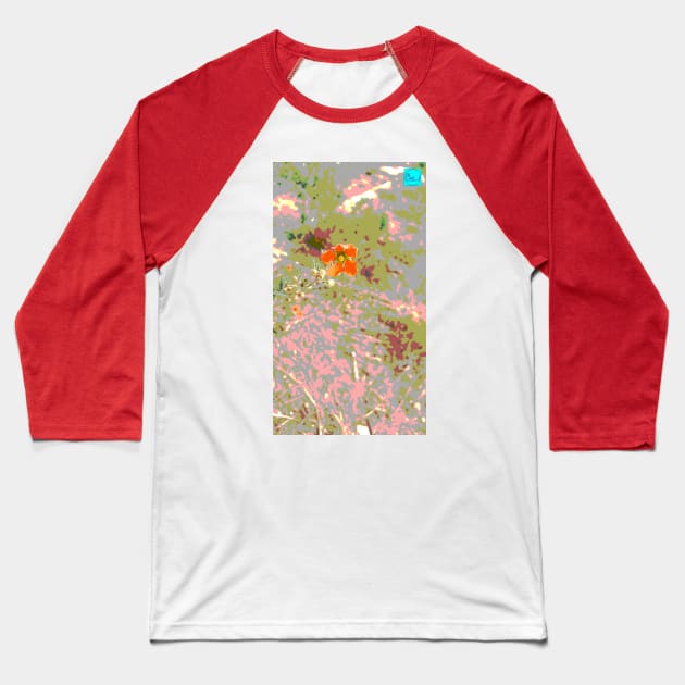 orange wildflower poster Baseball T-Shirt by callalexi